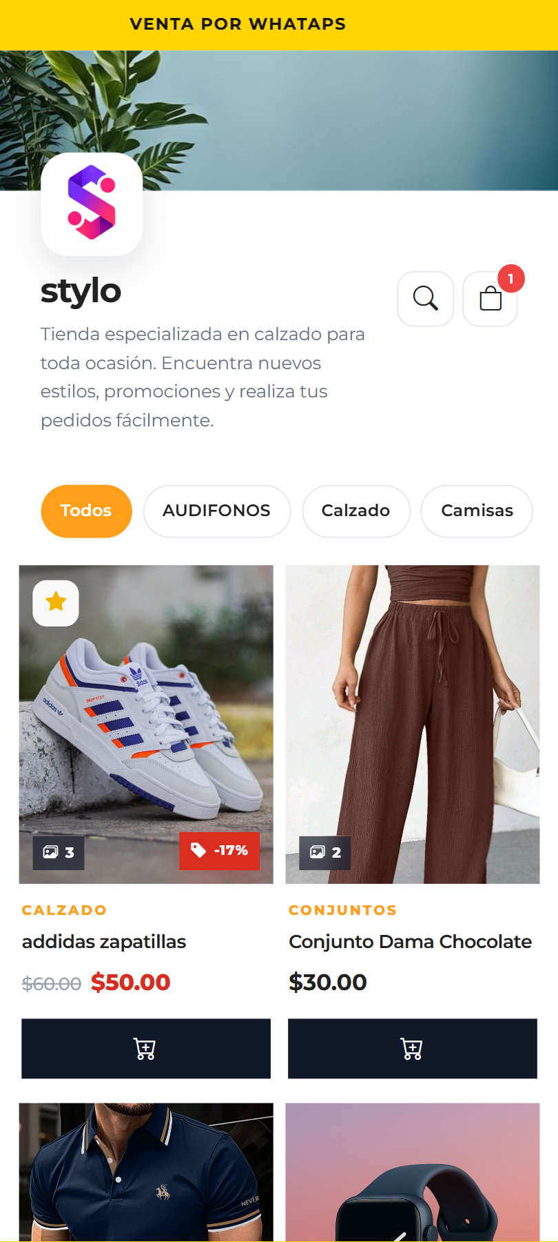 Catálogo STYLO con productos y categorías